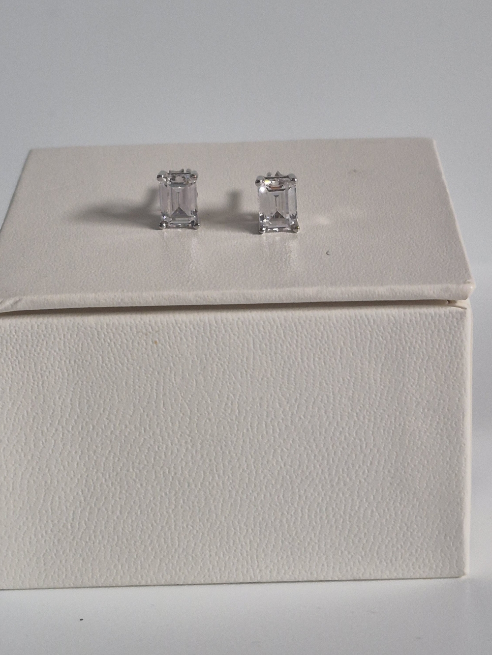 Emerald-Cut Cz Stud Earrings - Women Jewelry